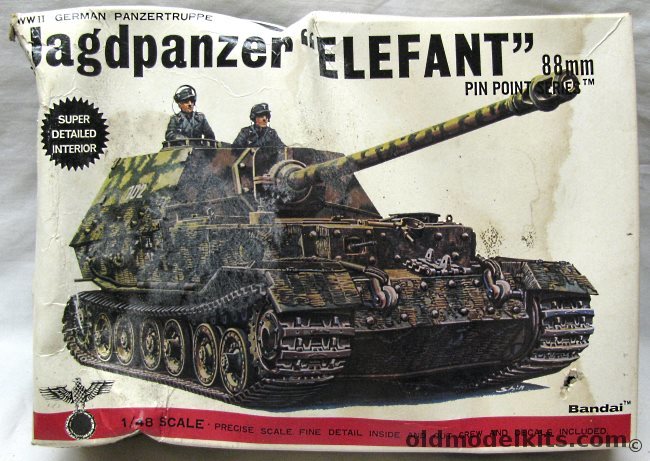 Bandai 1/48 Panzer Jager Tiger 88mm Pak 43 Elefant Sd.Kfz.184, 8269 plastic model kit